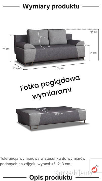 Młodzieżowa kanapa z pojemnikiem na pościel Oława