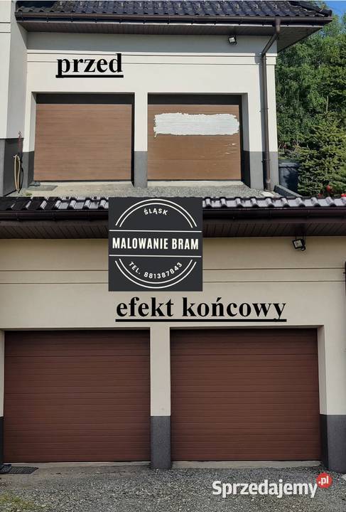 Malowanie BRAMA GARAŻOWA wiśniowski serwis