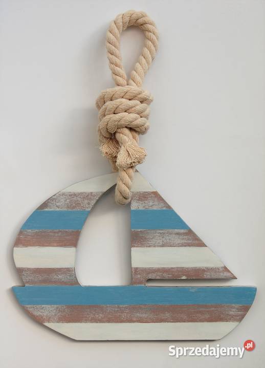 Łódź żaglówka zawieszka drewniana marynistyczna
