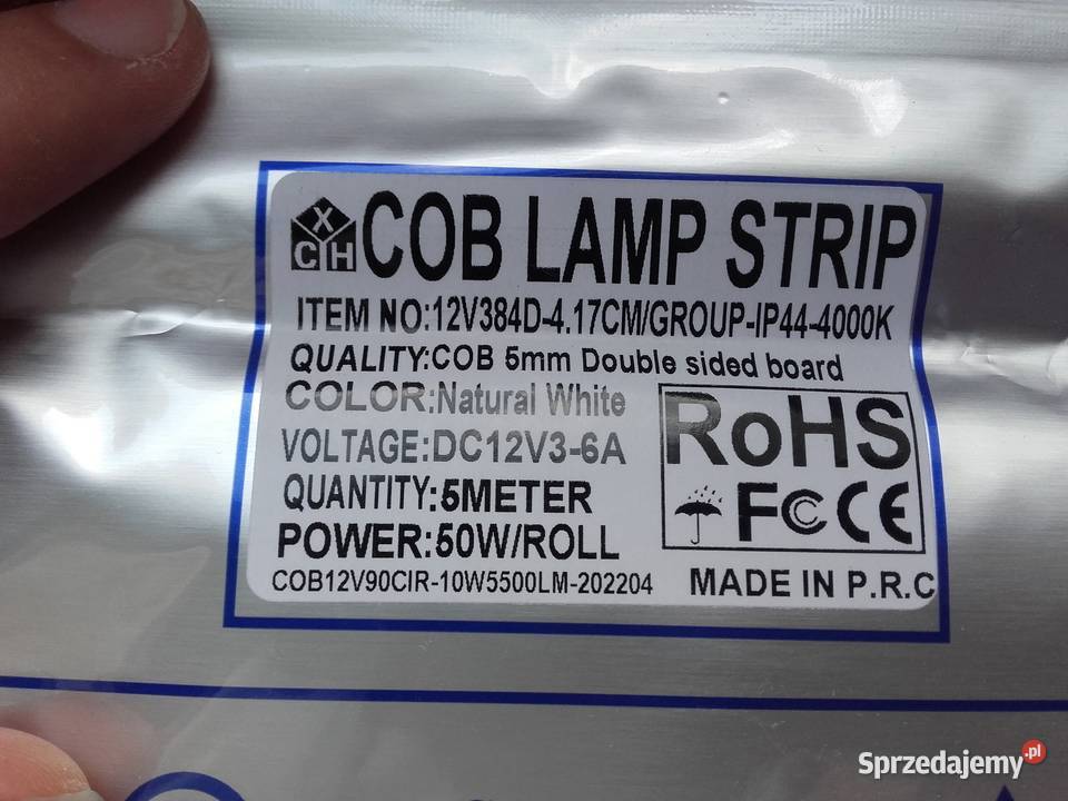 Taśma świetlna FCOB COB 384 LED 5mm 12V Biały Bydgoszcz