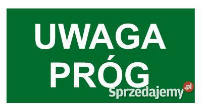 Naklejka BHP napis uwaga próg AC021 małopolskie Kamionna
