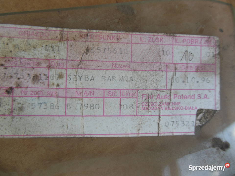 46575610 FIAT 126P 126 P MALUCH SZYBA DRZWIOWA śląskie Kozy