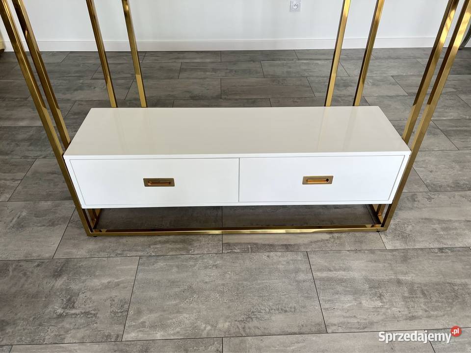Złoty regał Glamour Premium z szufladami biała Nowy Sącz sprzedam