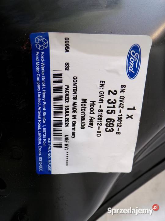 MASKA POKRYWA SILNIKA FORD KUGA MK2 ESCAPE USA