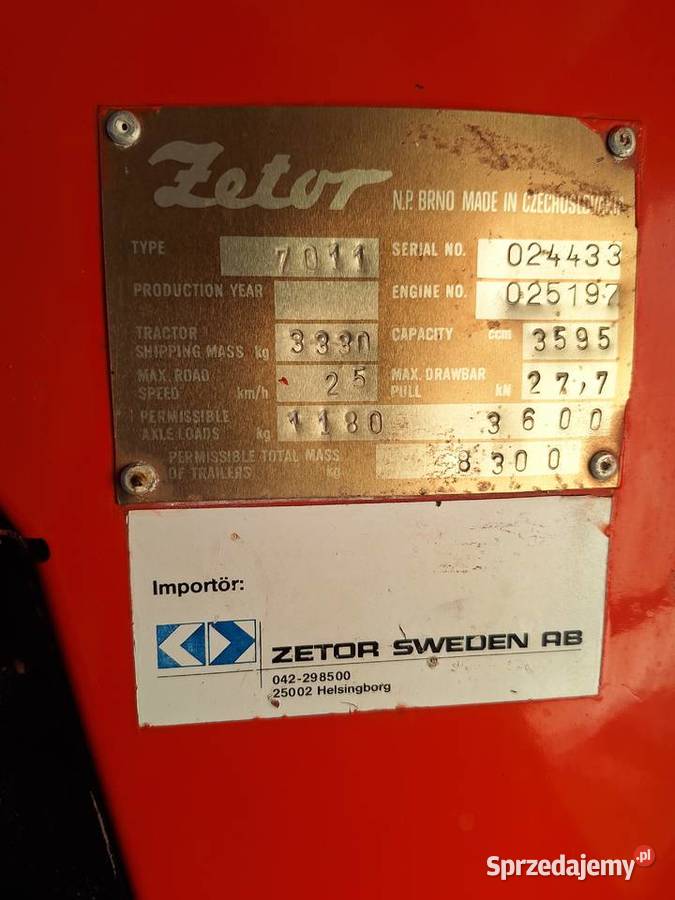 Ciagnik rolniczy Zetor 7011 Lipinki