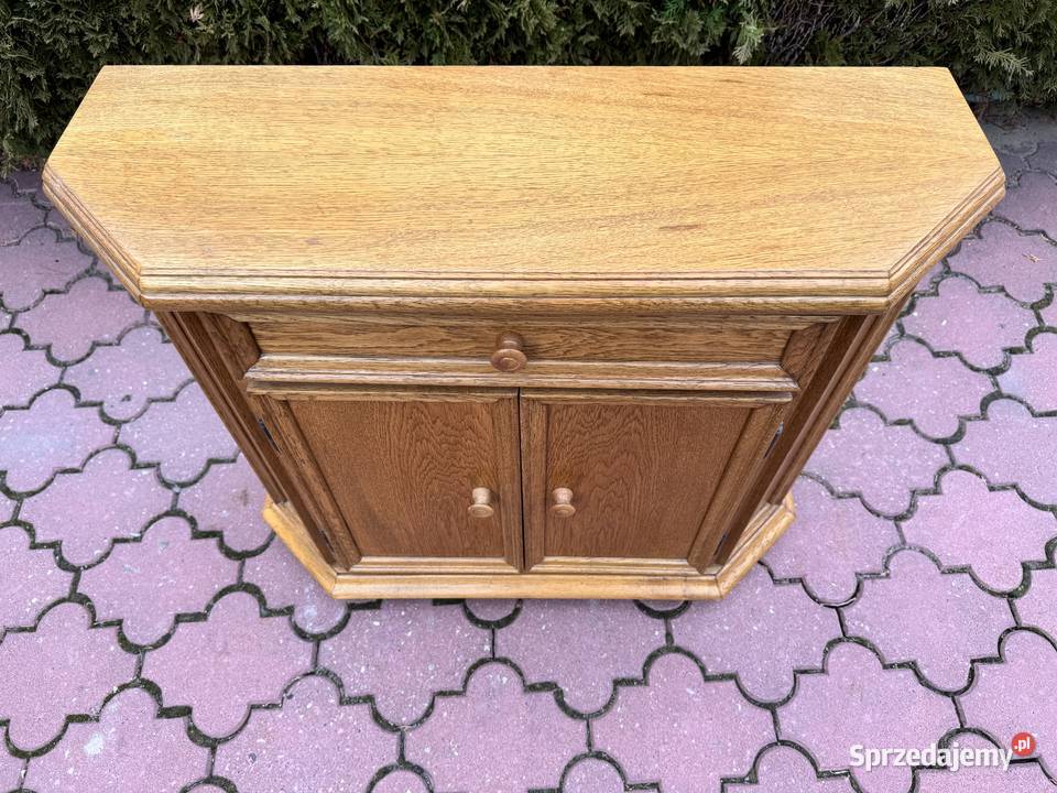 Szafka wąska stylowa dębowa komoda płytka Garwolin