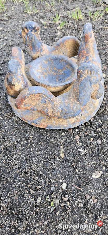 Stare metalowe zabytkowe poidełko ptaków zachodniopomorskie Barlinek