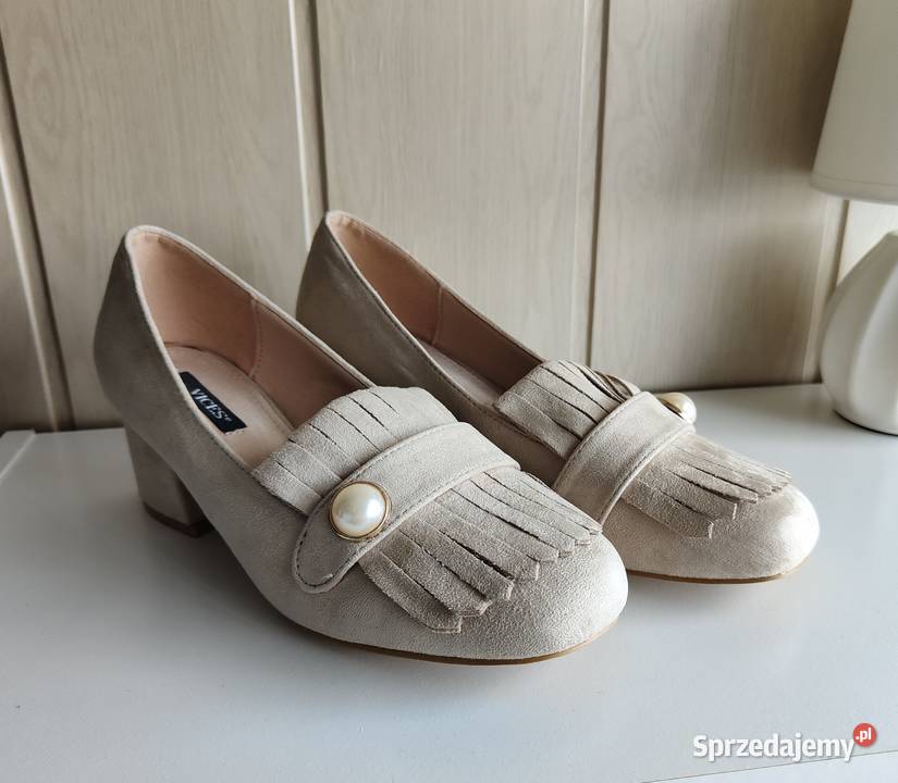 Nowe buty Vices 39 bezowe na obcasie półbuty zachodniopomorskie Szczecin