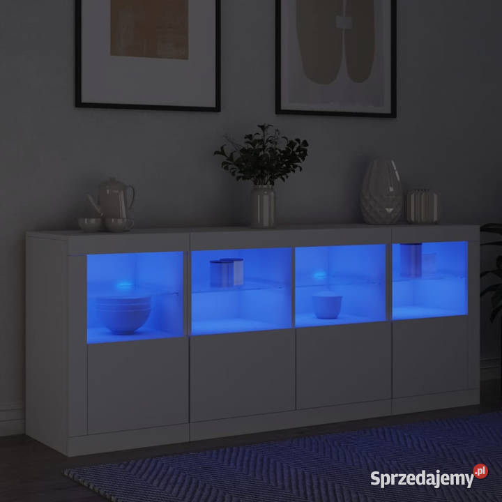 Szafka z oświetleniem LED biała 163x37x67 Warszawa