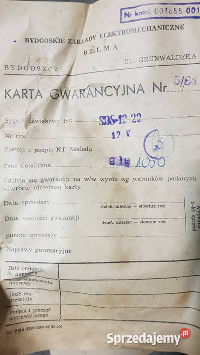 Zestaw sygnałów dźwiękowych Belma SOS 1222 Żuk Bydgoszcz sprzedam