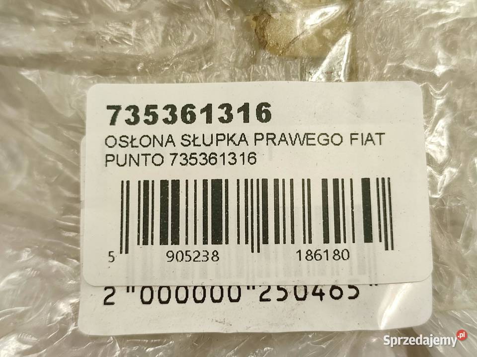 OSŁONA SŁUPKA PRAWEGO FIAT PUNTO 20032010
