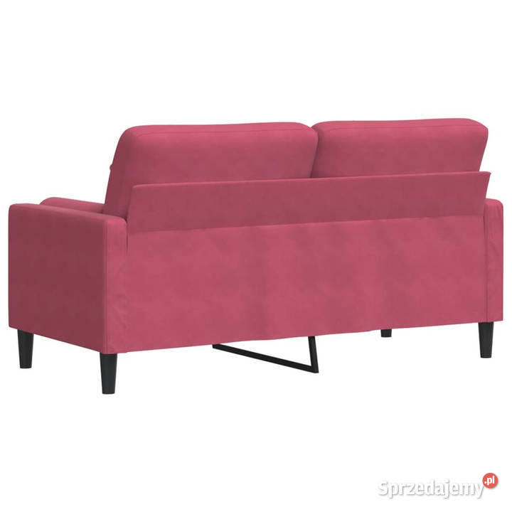 2osobowa sofa z poduszkami winna czerwień 140