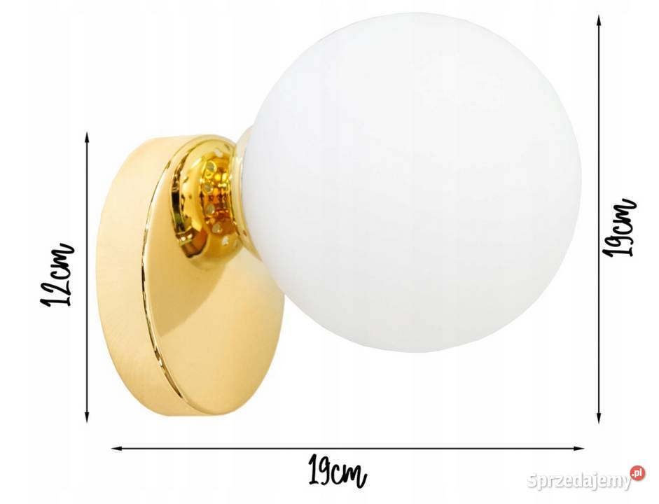 KINKIET ŚCIENNY SZKLANA KULA LOFT ZŁOTA LAMPA podlaskie Choroszcz