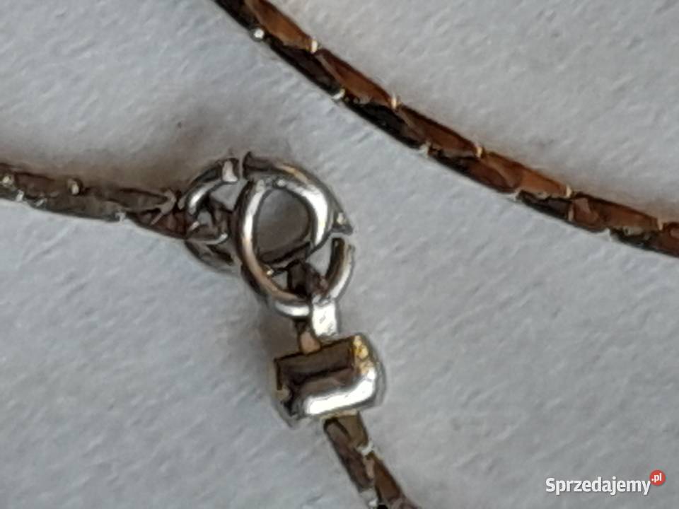 Stary cieniutki łańcuszek srebrny posrebrzany