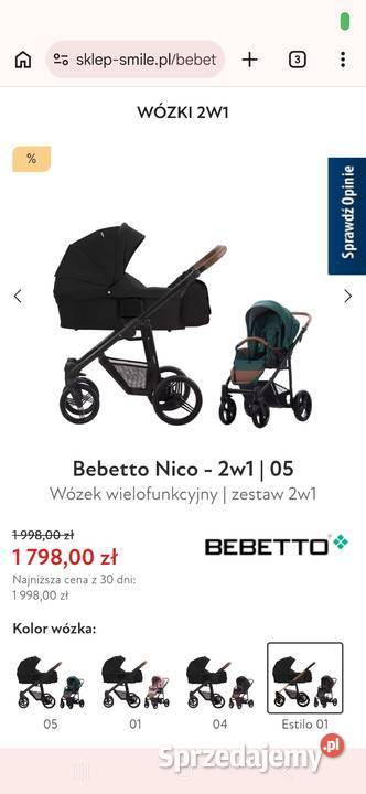 Wózek 3w1 Bebetto Nico Fotelik Cybex Pompowane sprzedam
