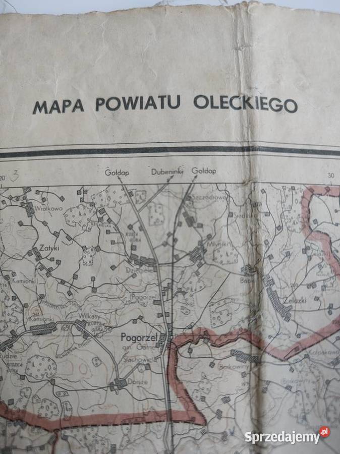 Mapa Powiatu Oleckiego wydanie Warszawa 1953r