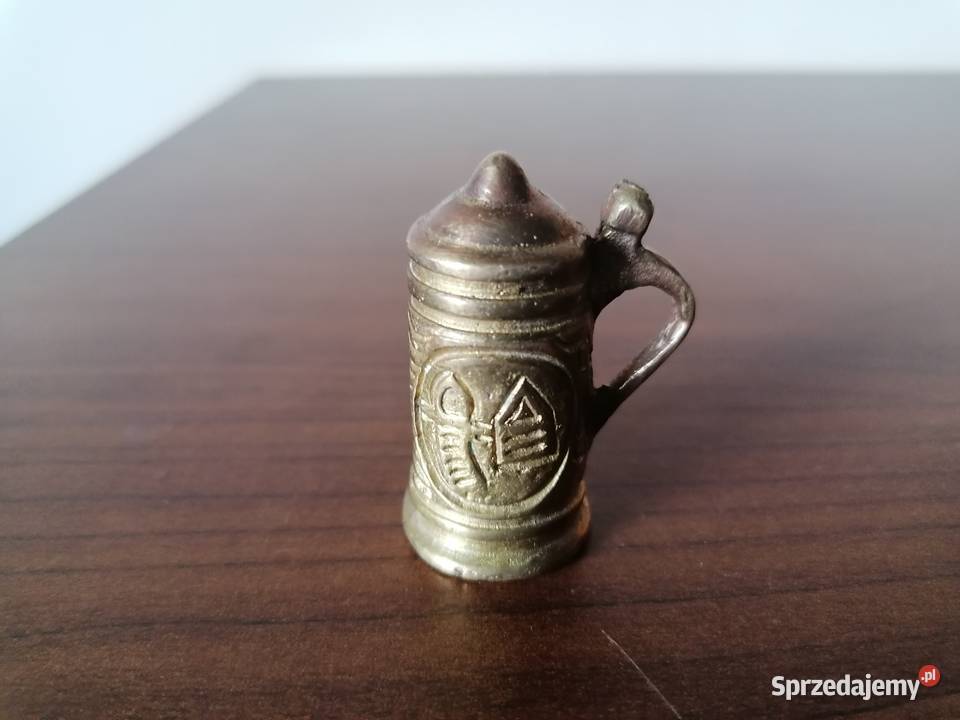 Miniaturowy mosiężny kufel z klapką Międzychód sprzedam
