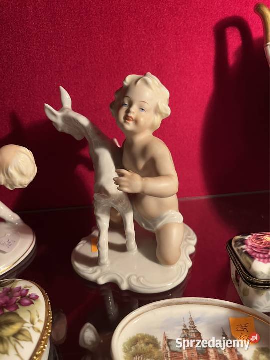 Figurka chłopca z koziołkiem Heinz Schaubach Gdańsk