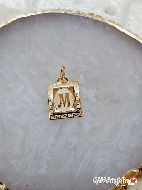 Złota Nowa zawieszka z literką M wys23mmpr334 złoto Wisiorki Wałcz