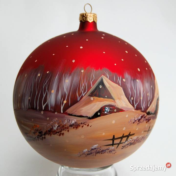 Bombka szklana ręcznie malowana 15 pejzaż wielokolorowy Lublin