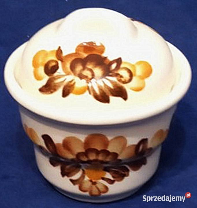 Pojemniczek fajansowy z przykrywką Radom