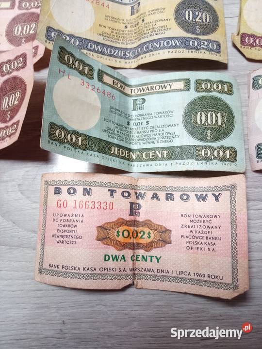 Bony towarowe Pekao z okresu PRLu Świdnica sprzedam