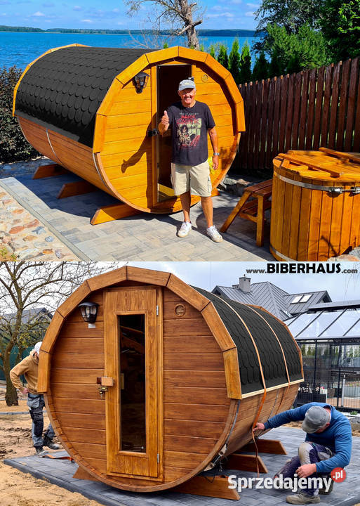 SAUNA Ogrodowa 300 OKNO 100 Beczka 500L Nowy Targ