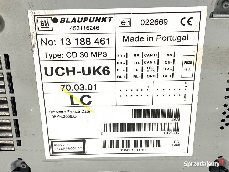 RADIO OPEL ASTRA H 13188461 0414 ODTWARZACZ sprzedam