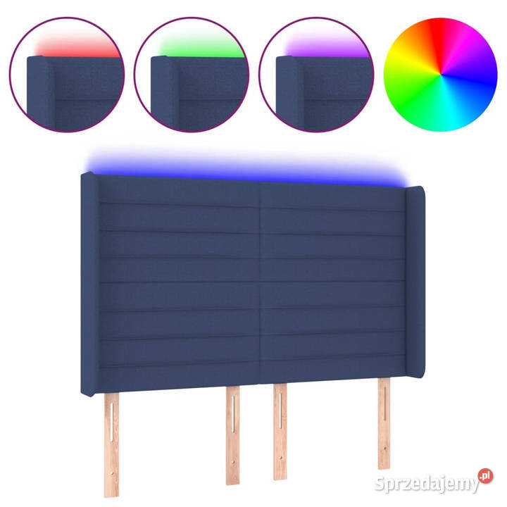Zagłówek do łóżka z LED niebieski 147x16x118128 mazowieckie Warszawa sprzedam
