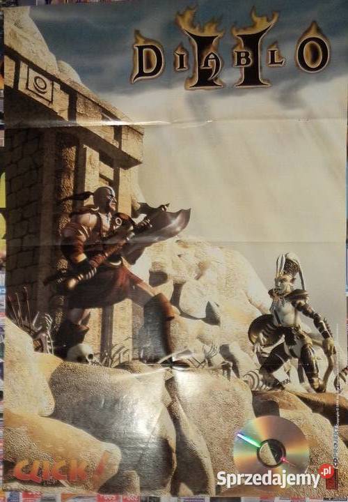 2 plakaty Diablo 2 II Blizard Cd projekt 2000 Komputerowe PC Rzeszów sprzedam