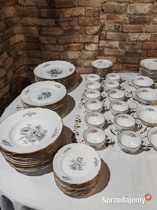 Rosenthal sanssouci Grey rose duży zestaw