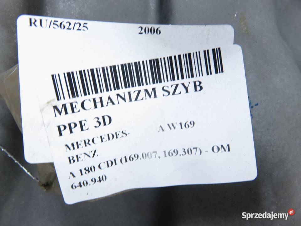 PODNOŚNIK SZYBY PRAWY 3D MERCEDESBENZ A W169