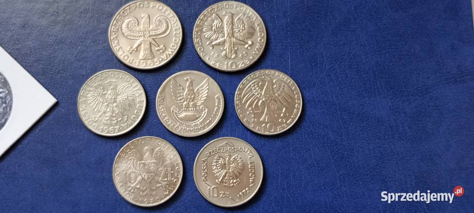 Stare monety 10 złotych 7 monet PRL Polska podkarpackie