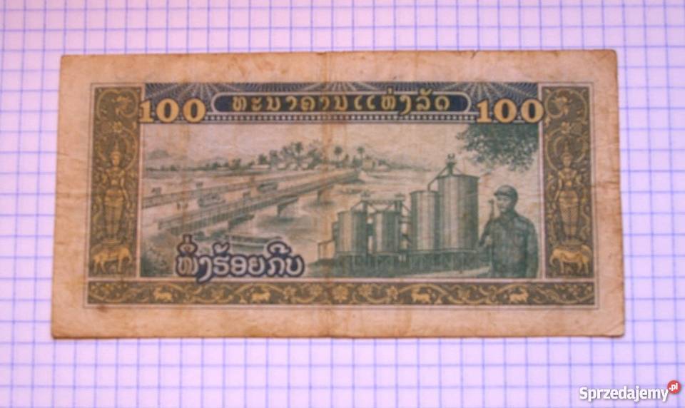 BANKNOT 100 KIP 1979 LAOS lubelskie Piszczac