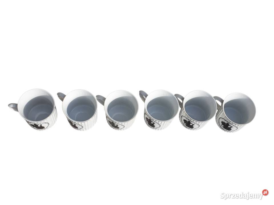 Stary porcelanowy komplet sześciu kubków Porcelana i szkło sprzedam