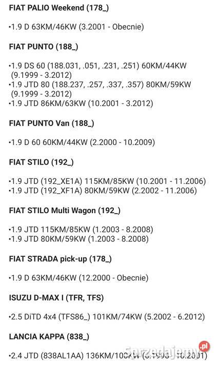 Czujnik położenia wału alfa fiat Opel Lancia Rok produkcji 2002 Biszcza