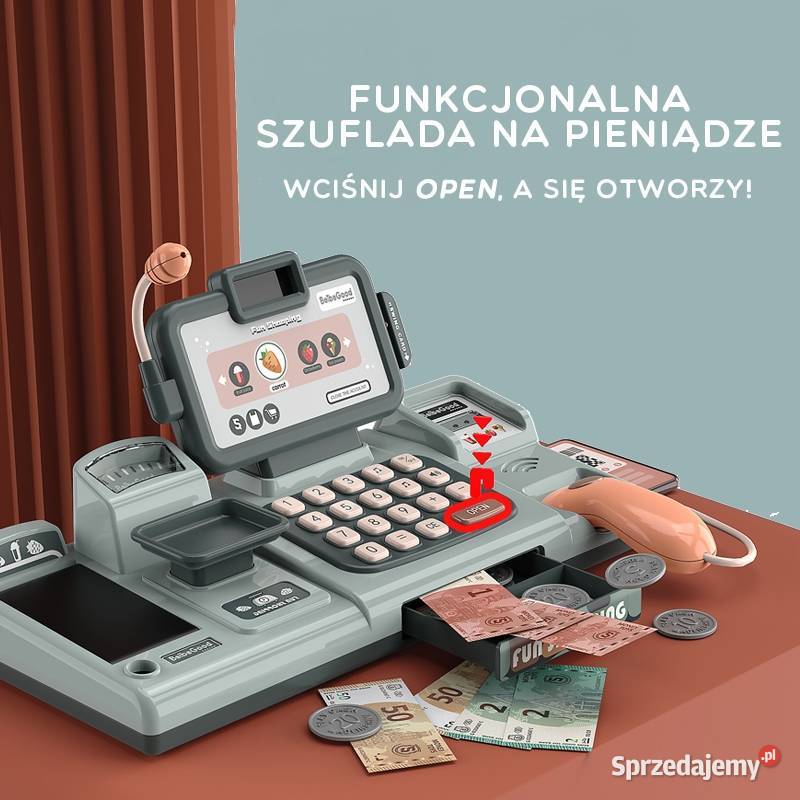 WOOPIE Kasa Sklepowa Dzieci Skaner Waga Mikrofon
