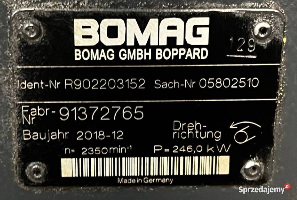 Bomag A4VG71DGDT1 32L XSF13K021E S R902203152 Układ hydrauliczny