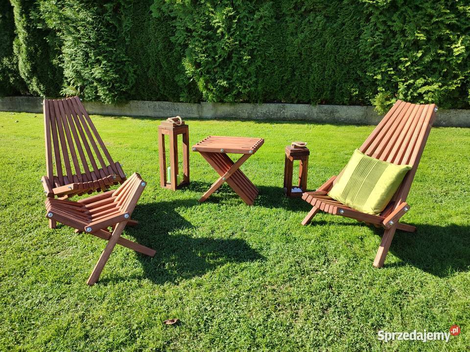 Krzesło ogrodowe drewniane składane Leżak małopolskie