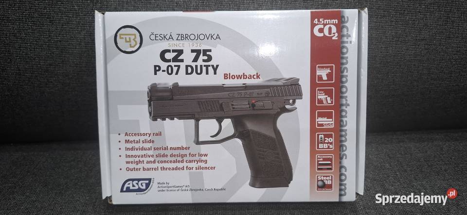Wiatrówka CZ 75 P07 Duty Blow Back 45 mm Mosina