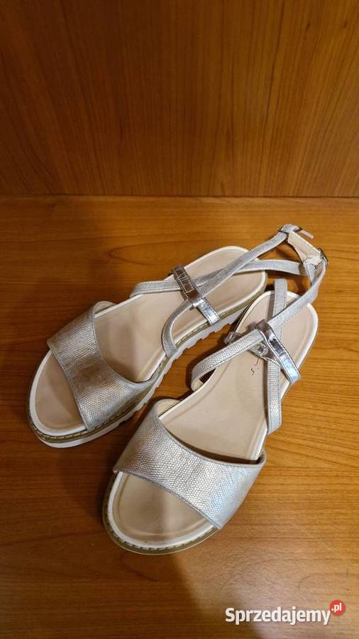 Sandały srebrny kolor 39 wizytowe stan buty Lublin sprzedam