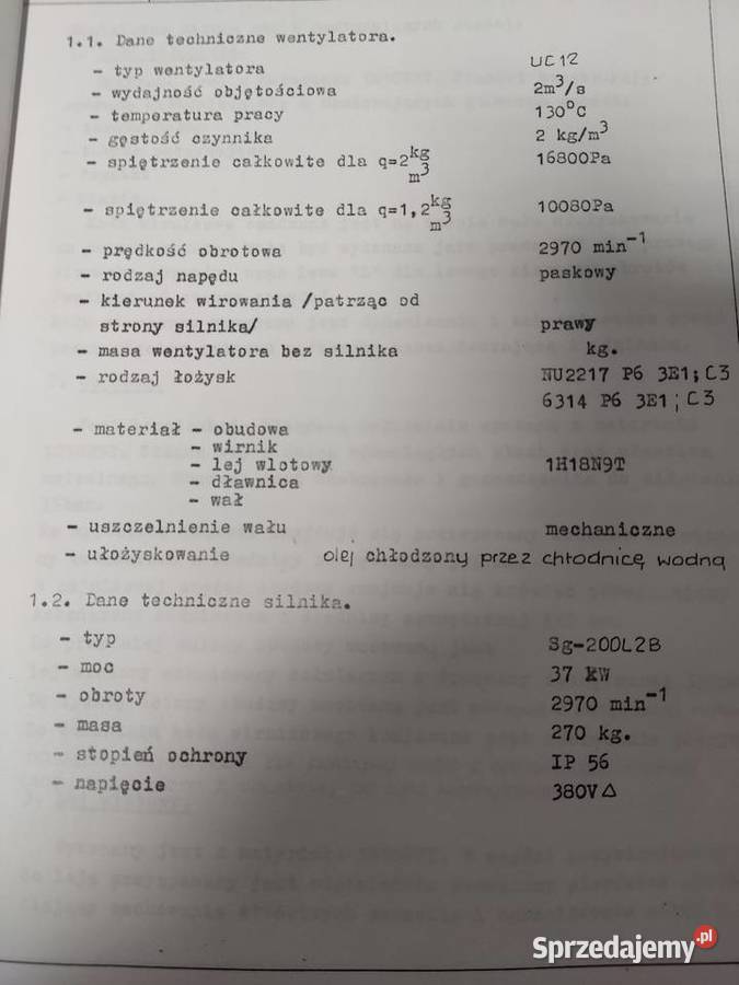 wentylator promieniowy Poraj sprzedam