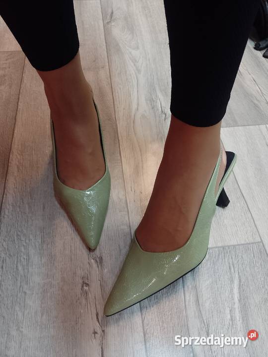 4041 Zielone ołówkowe Czółenka wieczorowe z Kraków