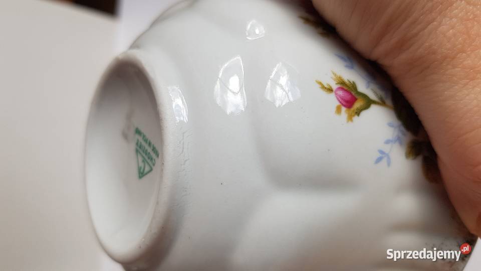 Zestaw miseczki flaczarki Iwona złota róża Porcelana i szkło Dąbrowa Górnicza