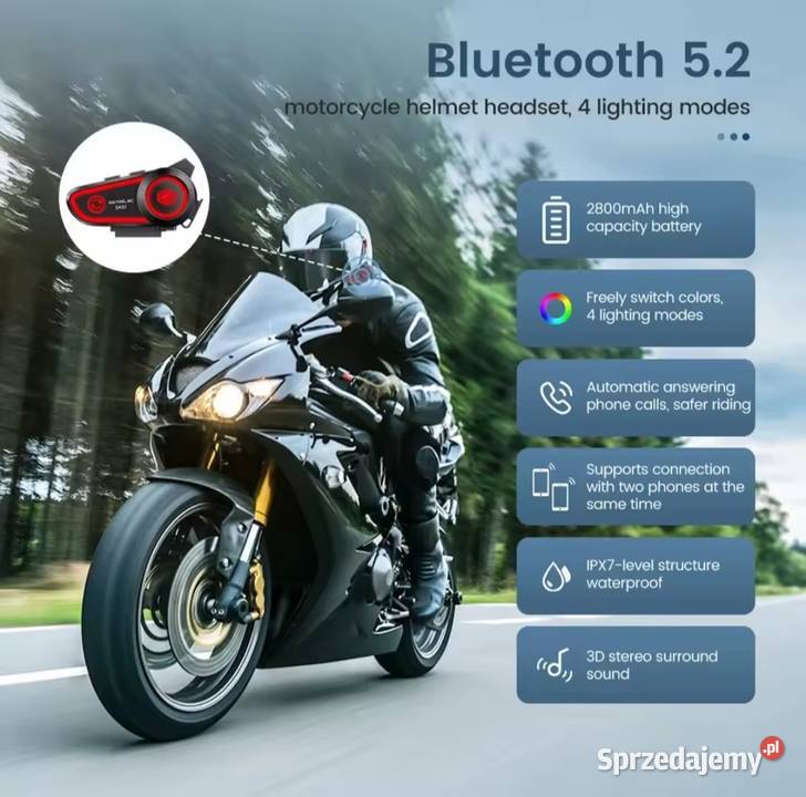 Intercom motocyklowy DK02 nowy Wilamów-Parcela sprzedam