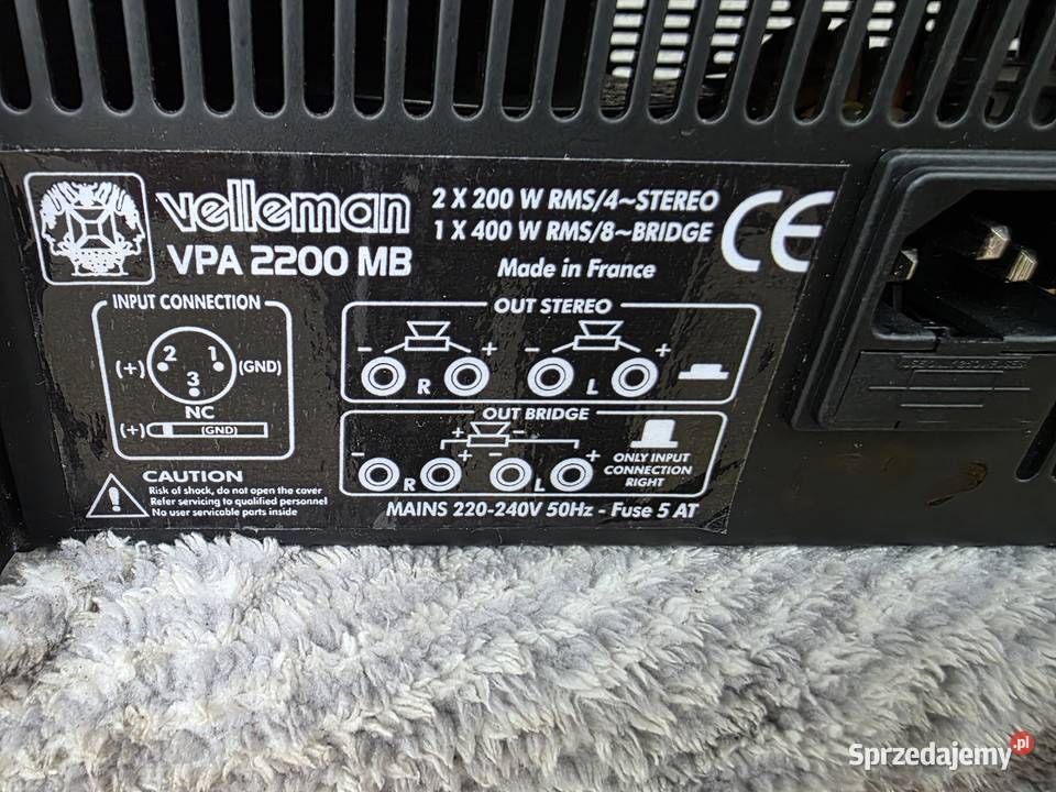 końcówka mocy velleman vpa2200mb śląskie Chełm Śląski
