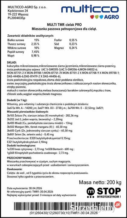 Cielak Suchy TMR Cieląt Rozwój Przedżołądków Olszewo-Góra sprzedam