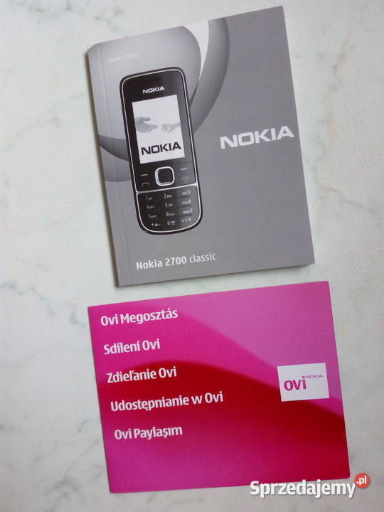 Instrukcja NOKIA 2700 classic lubelskie Puławy sprzedam