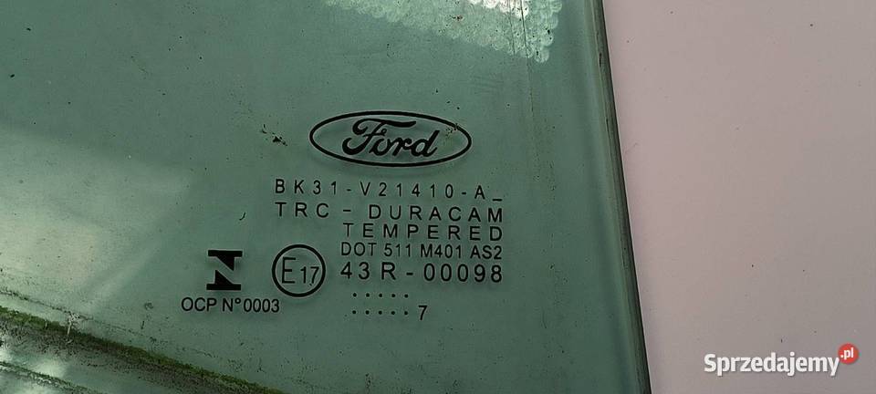 SZYBA PRAWY PRZÓD FORD TRANSIT MK8 osobowe Części samochodowe Lipno sprzedam
