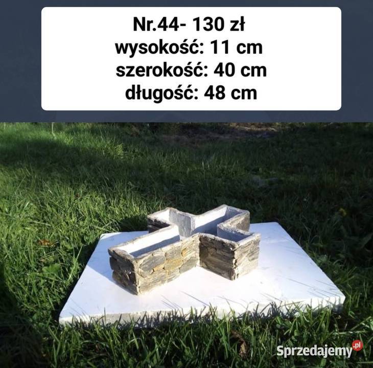 44 Donica z kamienia naturalnego krzyż na grób Długołęka-Świerkla sprzedam